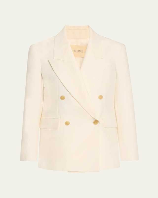 Antonella Double-Breasted Peak Lapel Blazer